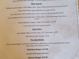 The Three Greyhounds Inn menu