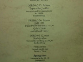 Gamle Eidsfoss Kro menu