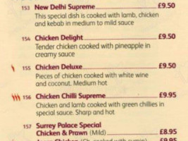 Surrey Palace menu