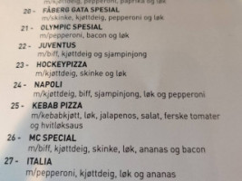 Lillehammer Pizzeria Og menu