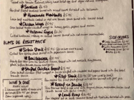 Bistro Moulin menu