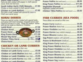 Taj Mahal Tandoori menu