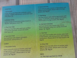 Thai Wok Takeaway menu