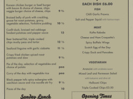 The Railway Vue Pub menu