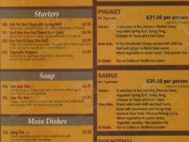 Sukhothai menu