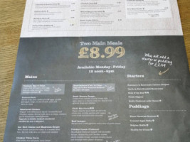 The Bridgewater Arms menu