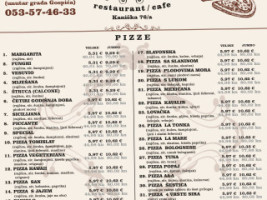 Bistro Pizzeria Tomislav menu