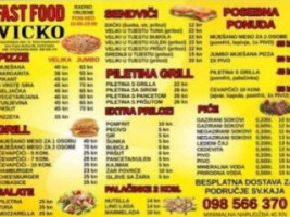 Fast Food Vicko menu