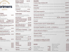 Lorimers menu