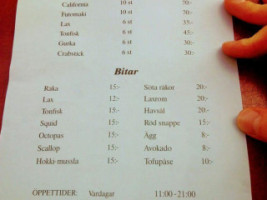 Kinoko menu