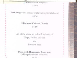 The Reverend James Public House menu