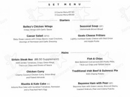 The Bailey menu