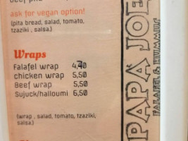 Papa Joe Sadamas menu