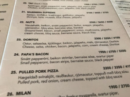 Papa's menu