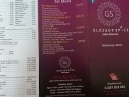 Glossop Spice menu