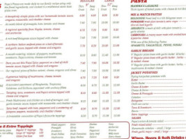 Papas Pizzeria menu