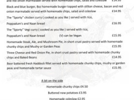 The Sportsman menu