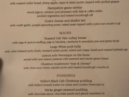 The Fox Pelican menu