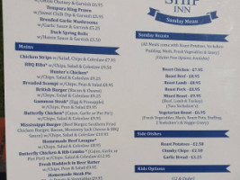 Ship Inn menu