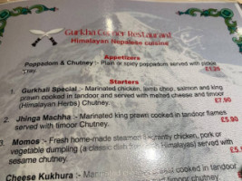 Gurkha Corner menu