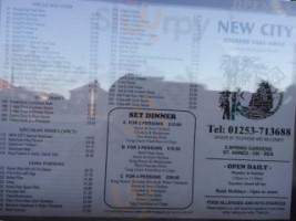 New City menu