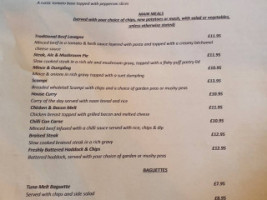 White Hart Inn menu