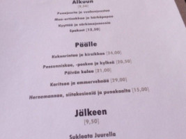 Ravintola Juurella menu