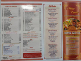 Mings Express Chinese Takeaway menu