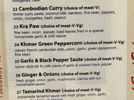 Angkor Wat menu