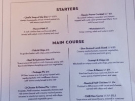 The Kings Head menu