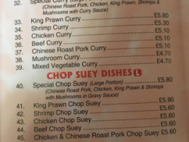 Wah Lai Chinese Takeaway menu