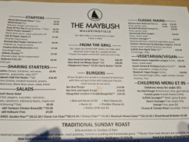 The Maybush Inn menu