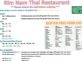 Rim Nam Thai menu