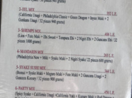 Syake Sushi Hurghada menu