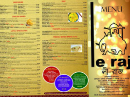 Le Raj menu