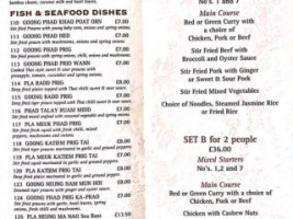 Torbay Thai menu