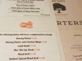 The Beeches menu