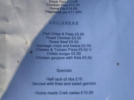 George And Dragon menu