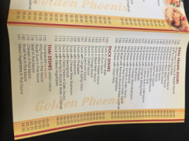 The Golden Phoenix menu