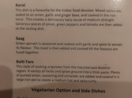 Basmati Indian Chichester menu