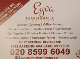 Eyva Turkish Grill Meze menu