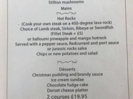 Jurassic Rock's Cafe menu