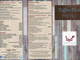 Coffee Club menu