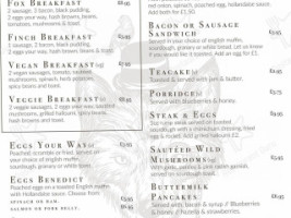 Fox Finch menu