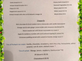 Bridport Arms menu