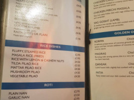 Cafe India Brasserie menu