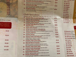 Tinley Tandoori menu