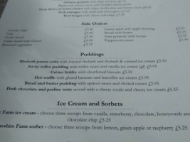 The Hayhurst Arms menu