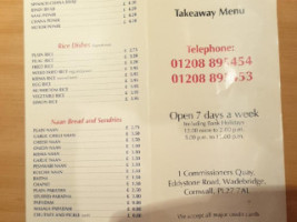 The Raj Indian Bar And Restaurant menu