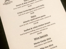 The Saracens Head Restaurant And Bar menu